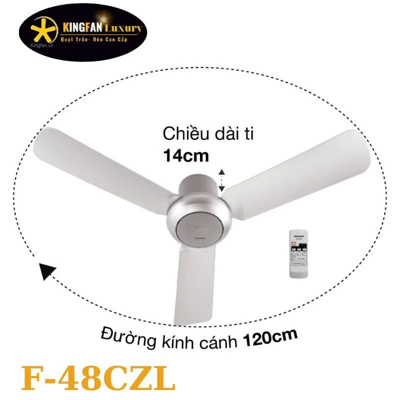 Quạt trần 3 cánh Panasonic F-48CZL Quạt trần 3 cánh Panasonic F-48CZL