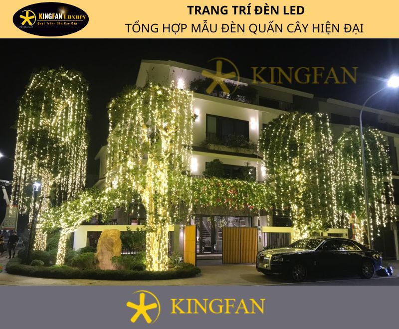 Thi Công Đèn Led Trang Trí Quấn Cây lap den led trang tri quan cay