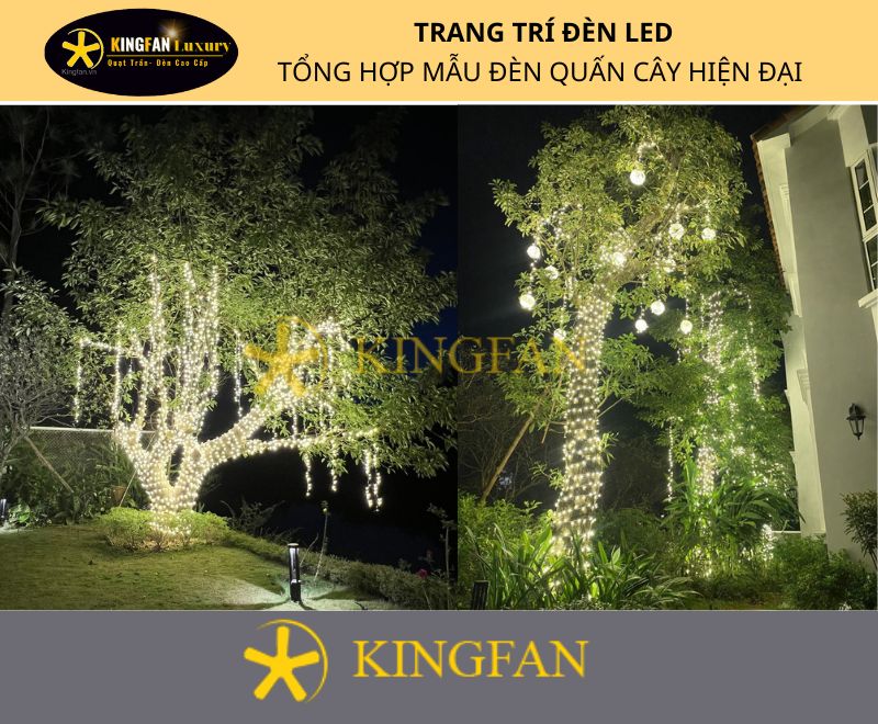 Thi Công Đèn Led Trang Trí Quấn Cây thi cong den led trang tri quan cay